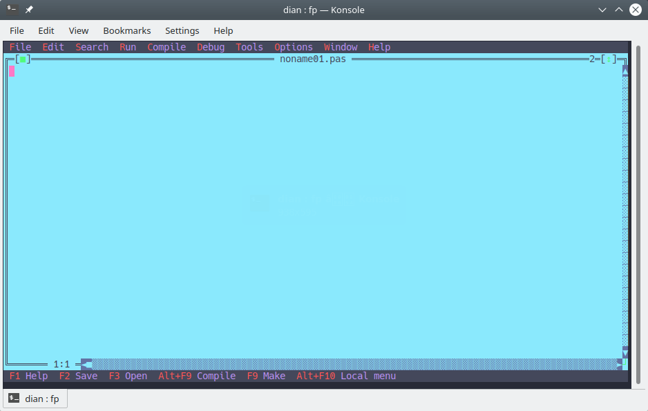 Tampilan Free Pacal IDE