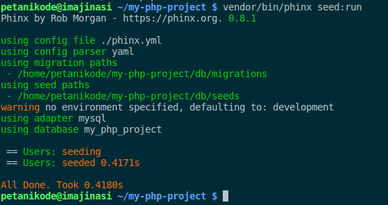 Seeding data to database