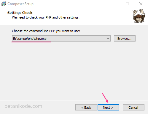 Instalasi Composer, Cek PHP yang terinstall
