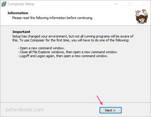 Informasi perubahan variabel ENV