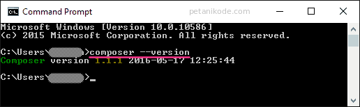 Periksa Versi Composer yang terinstal