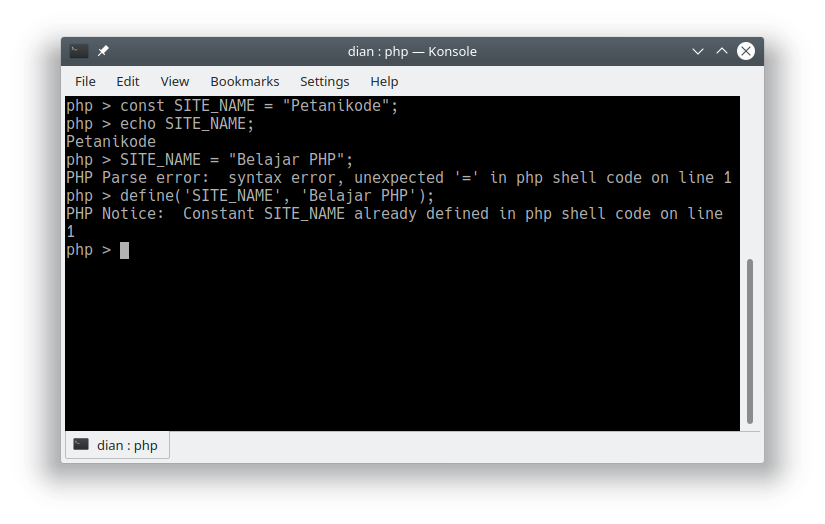 Error pada konstanta