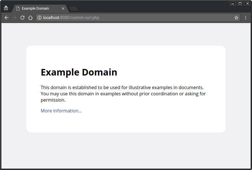 Contoh Hasil Eksekusi CURL