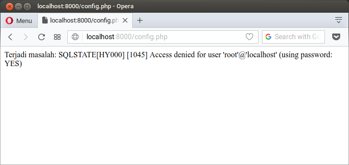Error saat koneksi PHP dan MYSQL