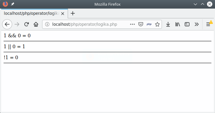 Operator logika pada PHP