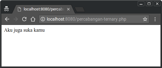 Contoh kondisi dengan operator ternary