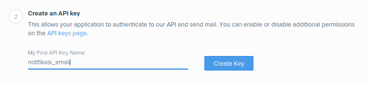 Membuat nama API Key
