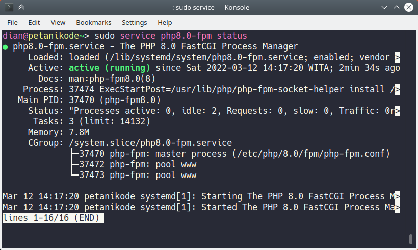 service php fpm