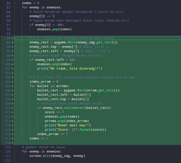 kode untuk mendeteksi benturan