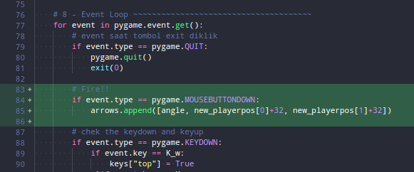 Kode untuk event klik