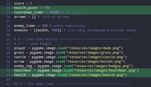 Kode untuk Health bar