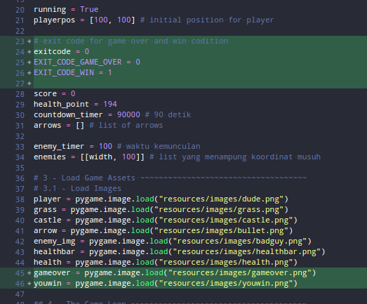 Variabel untuk layar Game Over