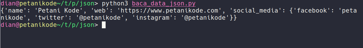baca json dengan python