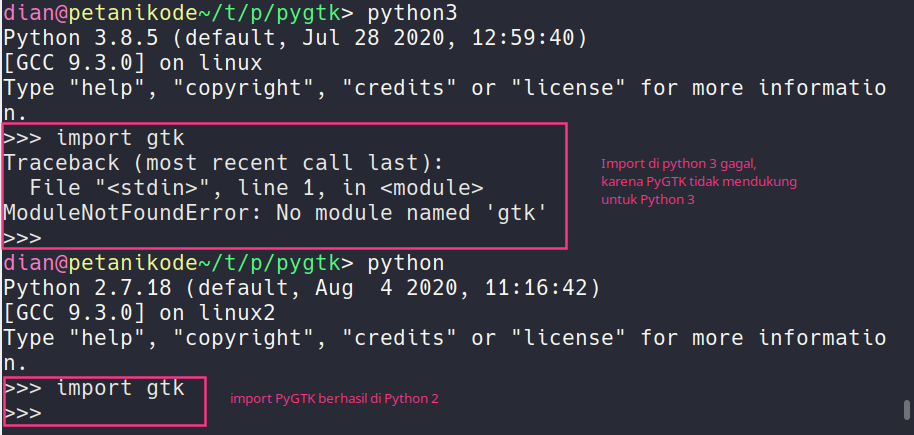 import pygtk