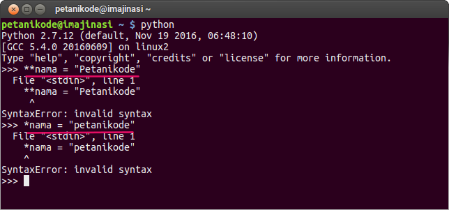Error saat membuat variabel args