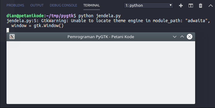 Membuat Jendela dengan PyGTK
