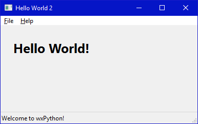 Aplikasi GUI Hello World dengan wxPython