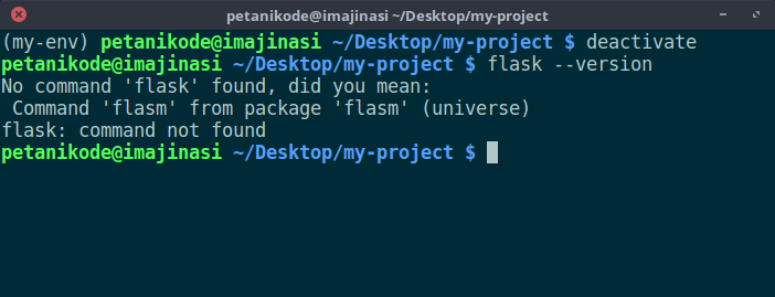 Deaktivasi Virtualenv