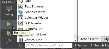 Menjalankan aplikasi Qt