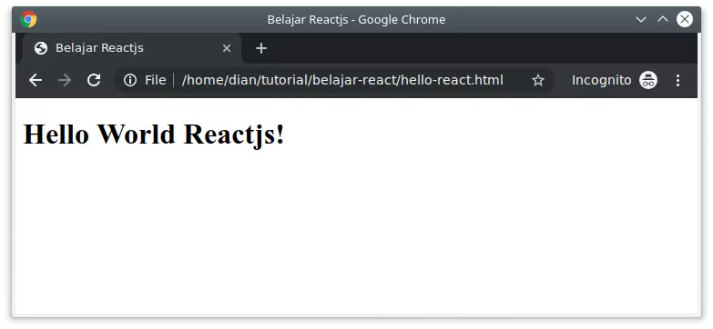 Hello World di Reactjs