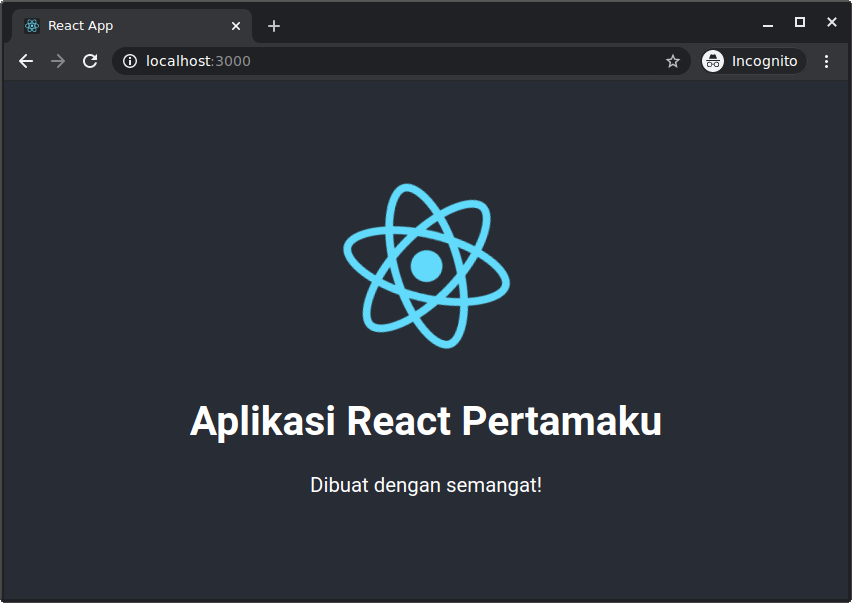 Aplikasi Reactjs pertama