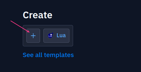 tombol create replit