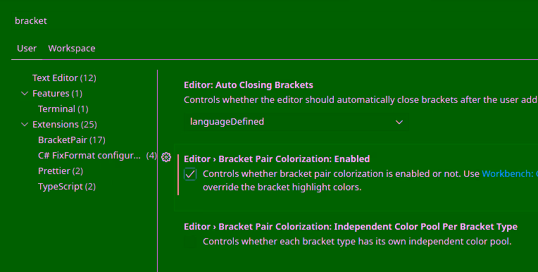 bracket colorization