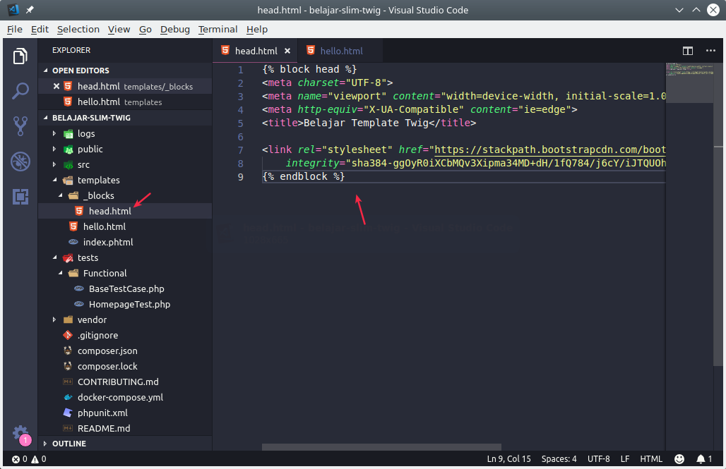Block Template pada Twig