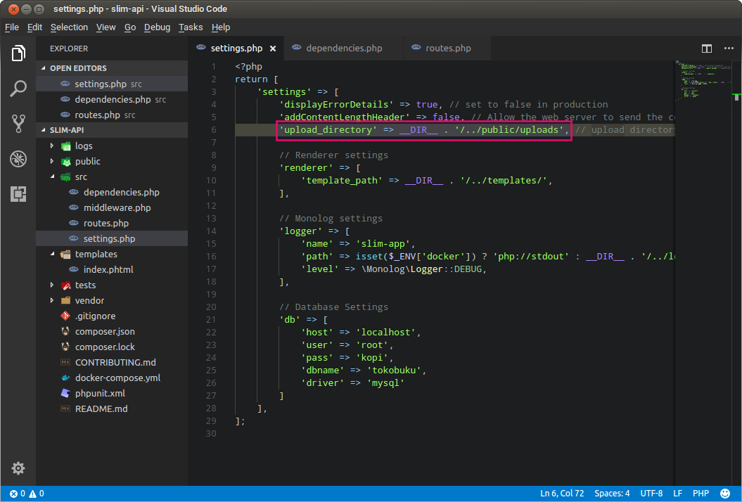 pengaturan untuk upload file