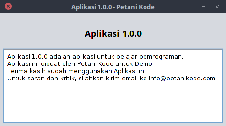 Eksekusi aplikasi JFrame