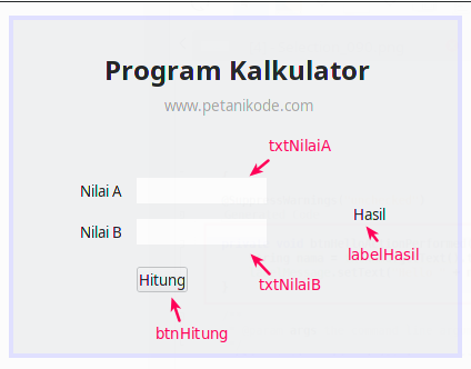 Desain form program kalkulator