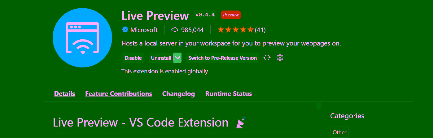 extension live preview