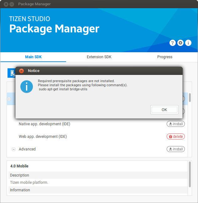 Instalasi Emulator dan SDK Tizen Studio di Linux