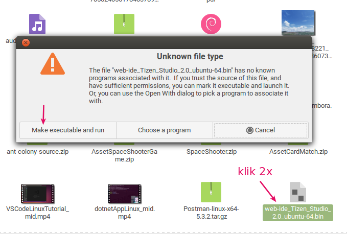 Eksekusi Tizen Studio