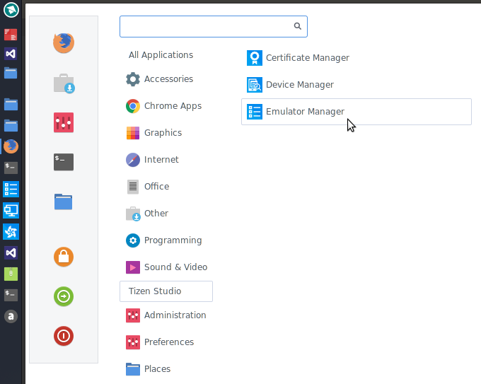 Emulator Manager di Menu