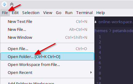 VSCode Open folder
