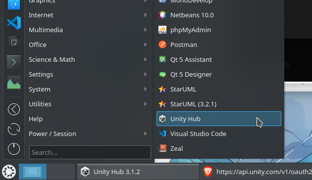 ikon unity3d di menu