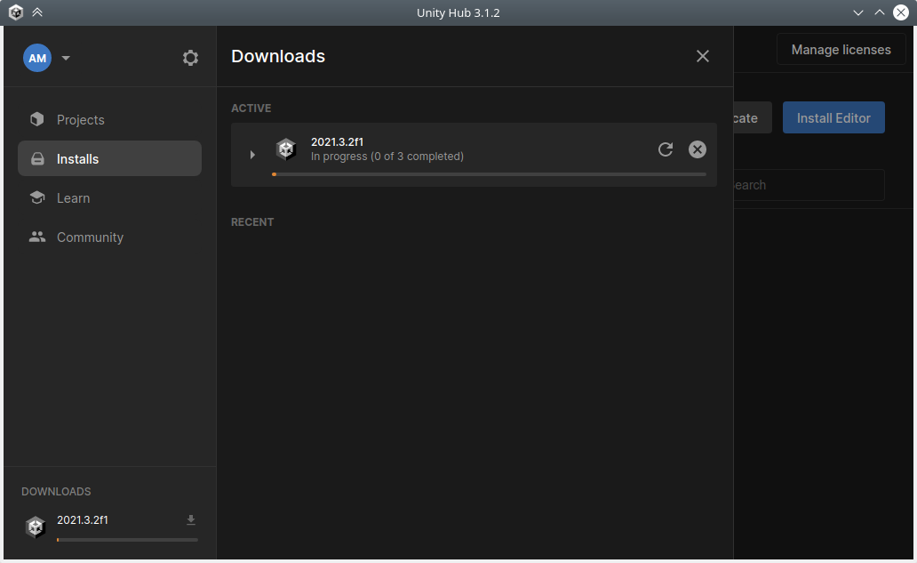 install and download unity editor