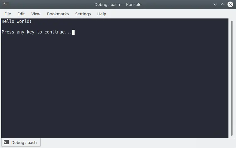 Run Program Hello World VB di Linux