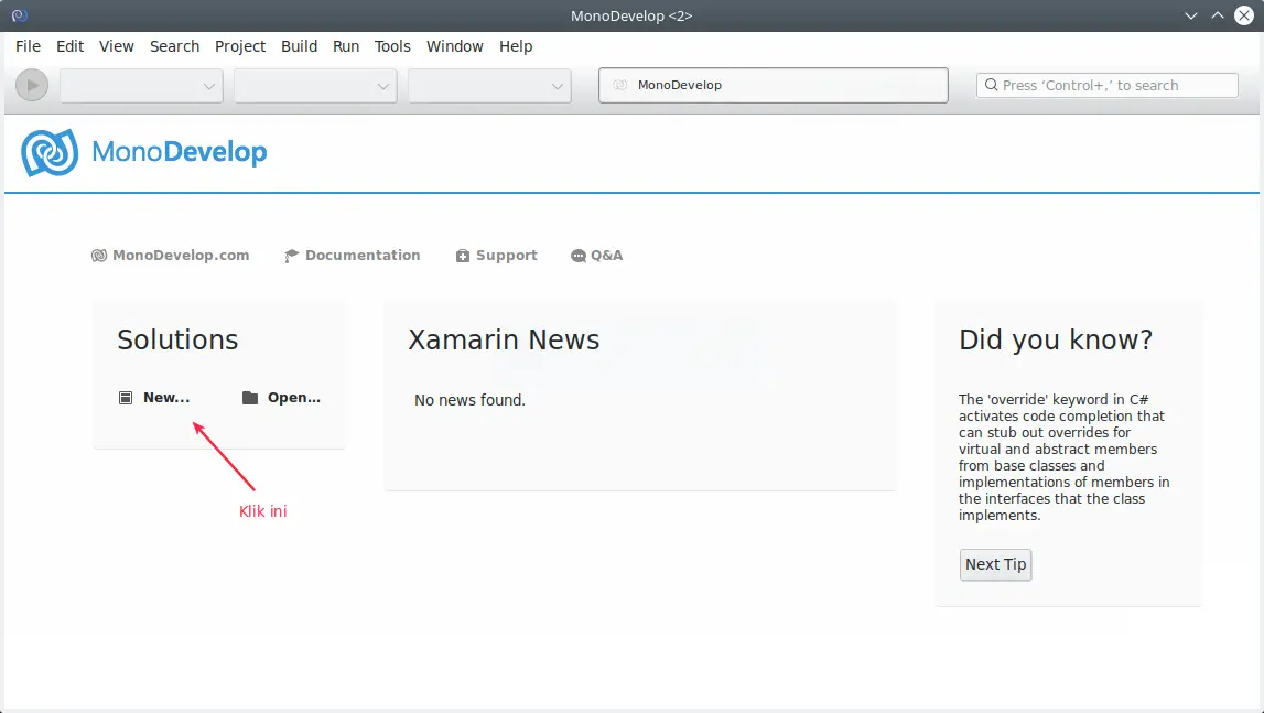 Membuat Project VB di Monodevlop