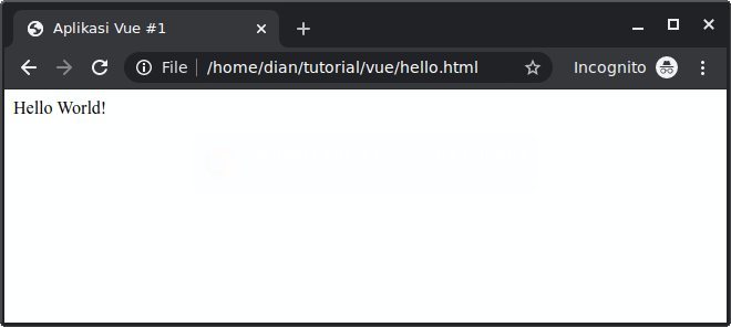 Hello World Vuejs