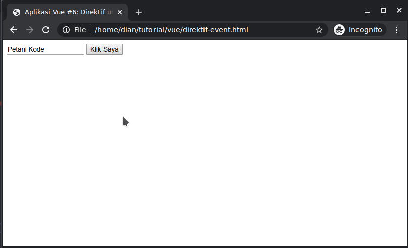 Contoh direktif untuk event