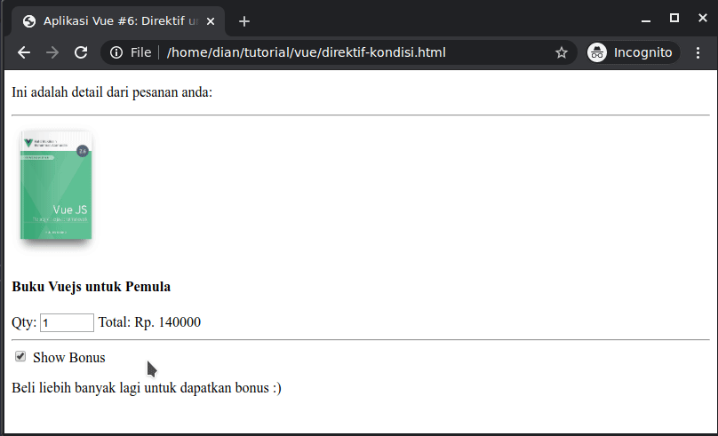 Contoh direktif kondisional