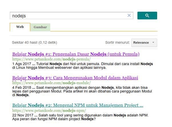 Pencarian dengan Google CSE