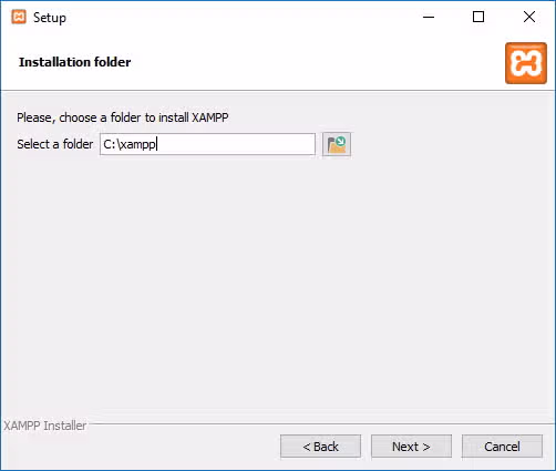 XAMPP installation location